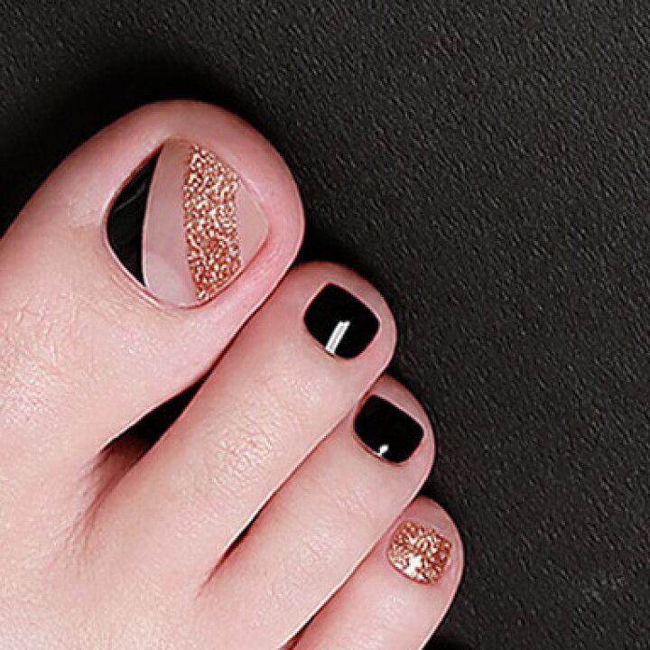 楽天市場 公式 貼るだけ 簡単 ネイルシール フット用 カーブラインブラック ジェルネイルシール ブラック ゴールド パール ペディキュア ネイルステッカー ネイルシート 足ネイル フットネイル ジニピンzinipin 韓国コスメ Fa Zinipin Japan 楽天市場店