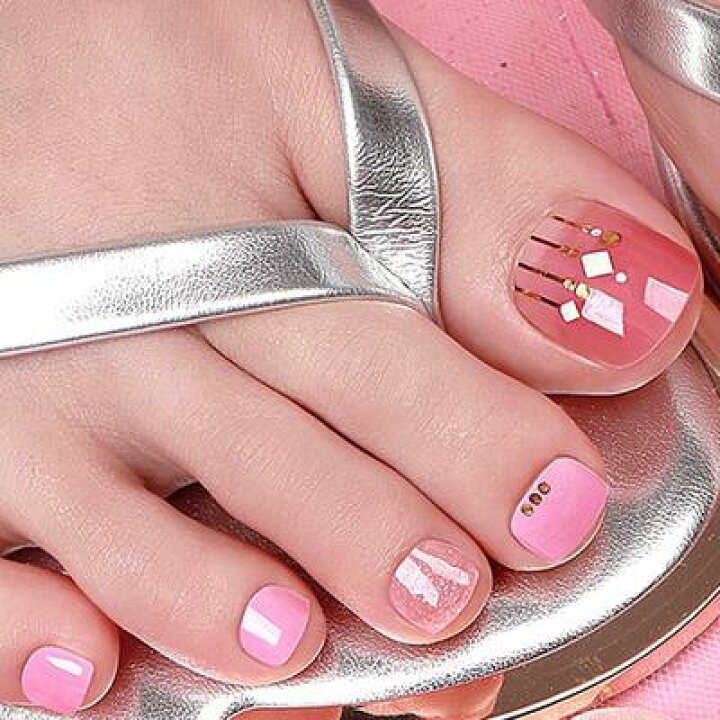楽天市場 公式 貼るだけ 簡単 ネイルシール フット用 ピンクジュエル 夏 ジェルネイルシール 半透明 グラデーション ピンク ラメ パール ペディキュア ネイルステッカー ネイルシート 足用 フットネイル ジニピンzinipin 韓国コスメ Fa Zinipin Japan 楽天市場店