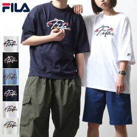 FILA フィラ Tシャツ メンズ カットソー 半袖 Tシャツ メンズ ロゴ刺繍 花柄 フラワー ZIP ジップ 夏 夏服 メンズ(fh8134)＃