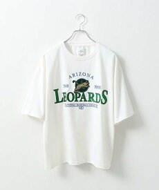 Tシャツ メンズ カットソー 半袖 ロゴ刺繍 ワッペン ヒョウ ビッグシルエット ZIP ジップ (161923)＃