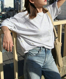 Tシャツ メンズ カットソー 半袖 花柄 フラワー ロゴ刺繍 ビッグシルエット ZIP ジップ (161927)＃