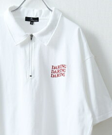 Tシャツ メンズ カットソー ハーフジップ プルオーバー 半袖 ロゴ刺繍 ワンポイント 襟付き zipfive ジップ (23007-11gz)＃