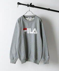 FILA トレーナー スウェット メンズ レディース 男女兼用 スエット クルーネック 長袖 ロゴ プリント ロゴプリント ストリート ビッグシルエット フィラ ZIP FIVE ジップファイブ (fh7571)