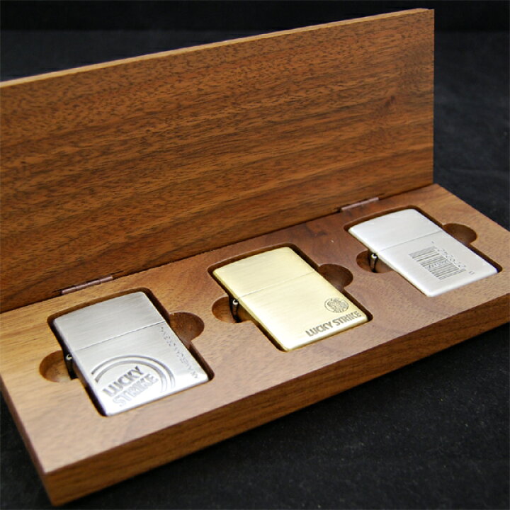 楽天市場】LUCKY STRIKE 木箱入り 3点セット Original ZIPPO 