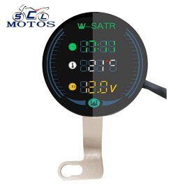 電圧計 時計 気温計バイク用 9-24V 3-in-1 ボルトゲージ Led 電圧計時間温度送料無料
