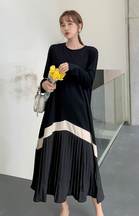 楽天市場 ワンピース 春 きれいめ ロング プリーツ ワンピース カジュアル ワンピースシンプル 上品 春夏 服 新作 新着 半袖 長袖選択送料無料 Zmshop