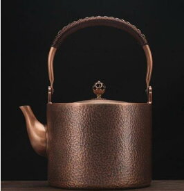 銅瓶 手作り /やかん /紫銅製 /大容量 /茶道具/ 銅びん//煎茶道具 提梁壺