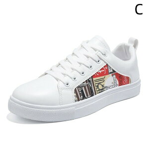 【メンズ スニーカー PUレザー カジュアルシューズ】白スニーカー おしゃれ 通気性 ローカット 靴 男性用 黒ライン柄 大きいサイズ対応 24.5〜29cm 軽量 滑り止め フラットシューズ 通学 通勤