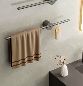 タオルハンガー 壁掛け 穴あけ不要 浴室 バスルーム 洗面所 お風呂 タオル掛け ハンガーラック マグナリウム製 軽量 シンプル 幅40/50/60cm グレー ブラック ゴールド