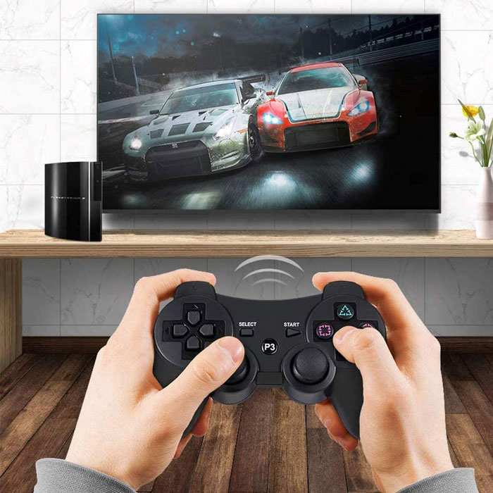 PS3 超特価sale開催 ワイヤレスコントローラー 振動機能 Bluetooth接続 送料無料 高耐久ボタン ワイヤレス振動機能 2021激安通販 コントローラー 人間工学 PS3周辺機器