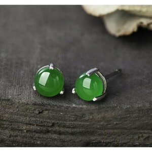 天然翡翠 ピアス レディース スタッドピアス 6mm 一粒 シルバー925 アクセサリー プレゼント 誕生石 緑 グリーン 天然石 パワーストーン 上品 清楚 シンプル ジュエリー