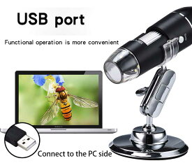 1600X 1000X USB 顕微鏡 ハンドヘルド ポータブル デジタル顕微鏡 インターフェース 電子顕微鏡 ブラケット付き 8個 LED