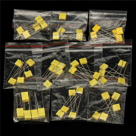 ポリプロピレン フィルムコンデンサ 10種類* 5 PCS = 50 PCS KIT 100V 102J 152J 332J 472J 103J 333J 473J 104J 224J 474J 補正 コンデンサ パッケージ キット