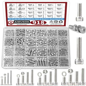 zmart 918�� �i�b�g �{���g �l�ߍ��킹�L�b�g - M2 M3 M4 M5 �Z�p�� 304�X�e�����X�X�`�[�� �{���g �i�b�g �����b�V���[ �l�W�Z�b�g �{���g�Z�b�g �i�b�g�Z�b�g ���b�V���[�Z�b�g �X�e�����X�l�W �Z