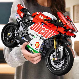zmart 有名な V4 バイク ビルディング ブロック スーパーバイク キット テクニカル レーシング キッズ 組み立て おもちゃ ブロックセット 組立おもちゃ テクニックシリーズ レゴ互換 知育玩具 スーパーバイク バイクモデル モーターサイクル 男の子ギフト 女の子ギフト