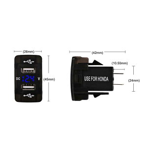 Honda  5V 2.1A fA USB |[g J[`[W[ VK[C^[ \Pbg dA_v^[ 12V LED dv [^[ z_ j^[