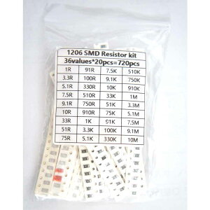 zmart 1206 SMD �R���f���T�p�b�N ���i 1PF�`10UF �悭�g���� 36��� �e20�� ���v720��