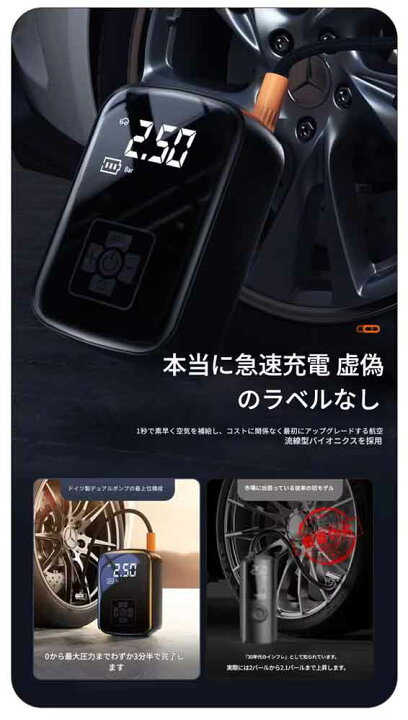 楽天市場】zmart LEIBOO 有線 無線 車用 エアコンプレッサー 150PSI 