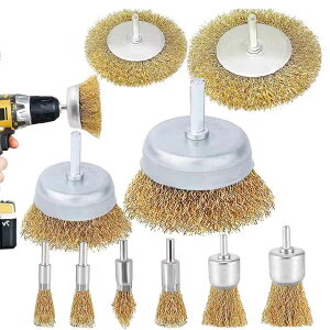 zmart ���C���[ �u���V �z�C�[�� �J�b�v �u���V �Z�b�g �h���� �A�^�b�`�����g �p �e�� ���� 1/4�C���` �V�����N 6.35mm 10�� �p�b�N