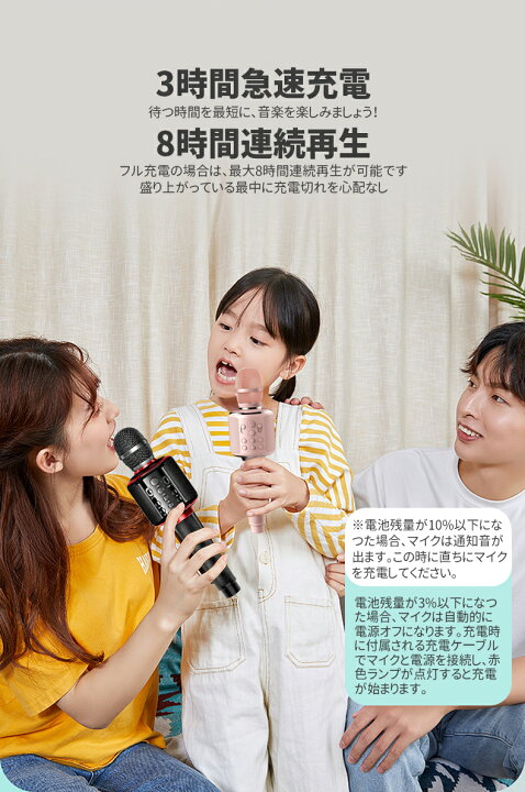 楽天市場 カラオケマイク ワイヤレス 二人で同じ曲を歌える Tws デュエット 伴奏 エコー 録音機能 大容量 充電式 ブルートゥース 無線マイク 自宅 家庭 車内 パーテイー 革ハンドル Tfカード Aux再生 Android Iphoneに対応 Tiktok 新年会 Znewmark ジニュー