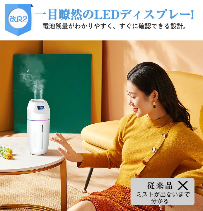 楽天市場】「☆楽天1位獲得」加湿器 卓上 【ダブルノズル】【14時間  