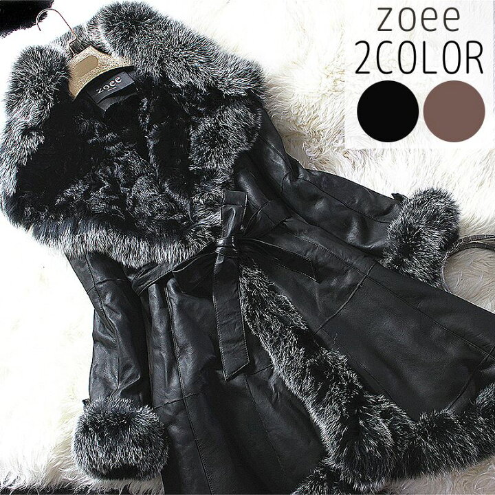 楽天市場】【プレミアムムートン】全2色 フォックスファー付き W  