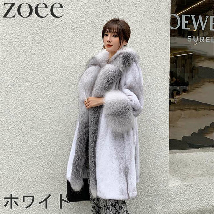 楽天市場】ミンクファーコート 9分袖 シルバーフォックスファー  