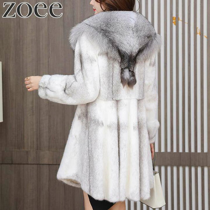 楽天市場】クロスミンクファーコート フォックスファー付き 高級 毛皮  