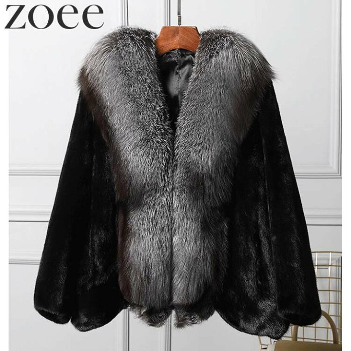 楽天市場】ミンクファーポンチョ ジャケット ケープコート フォックス  