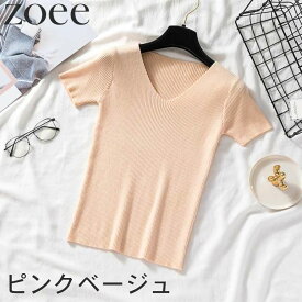 半袖Vネックカットソー 春夏 レディース トップス 全11色 S/M/L/2L/3L i1v10