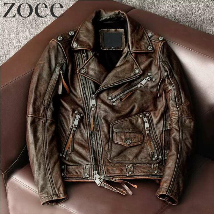 楽天市場】カウレザーダブルライダースジャケット 牛革 本革 メンズ  