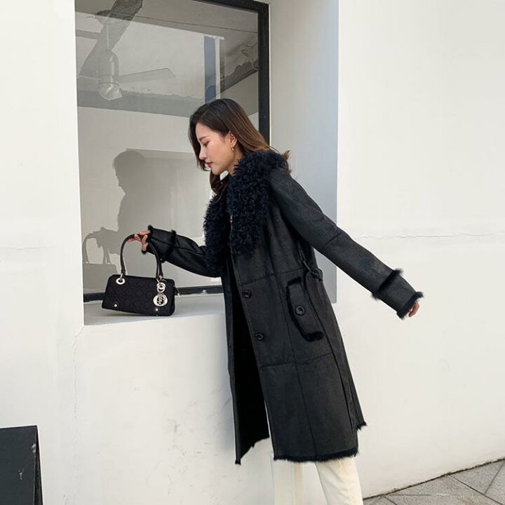 楽天市場】巻きラムファー襟 Wフェイス ラビットファームートン ベルト  