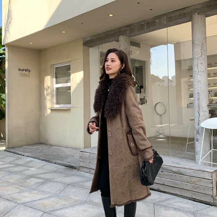 楽天市場】巻きラムファー襟 Wフェイス ラビットファームートン ベルト  