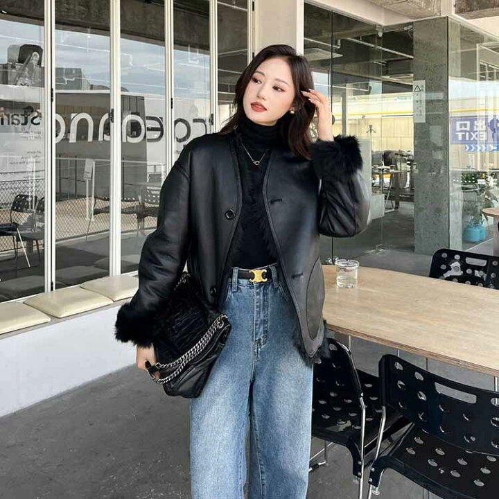 楽天市場】トスカーナ Wフェイス ラムムートンジャケット ショート丈  