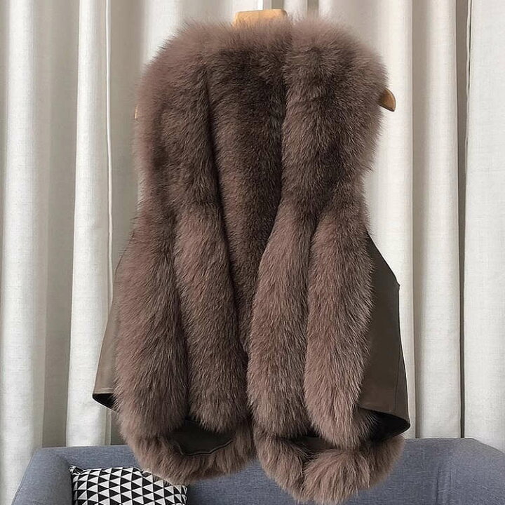 楽天市場】新作 柔らかいラムレザー＆フォックスファーベスト ショート  