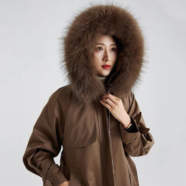 楽天市場】【最終セール】【29800円→19999円】モッズコート ラビットファーインナー付き ラクーンファー襟 フード付き レディース 秋冬  レギュラー丈 毛皮アウター ブラウン/ブラック/カーキ M/L/2L j1d26 : zoee ダウンコート 毛皮 ムートン ラビットファーモッズコート