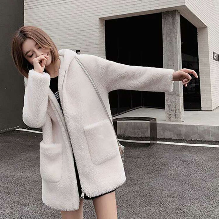 楽天市場】新作 フード付きウールコートジャケット ウール羊毛 ミドル  