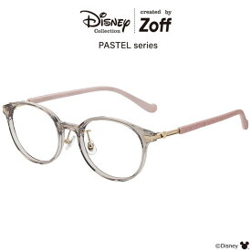 ≪楽天スーパーセール限定！エントリーで最大100％ポイントバック≫|ボストン型 メガネ（グレー） Disney Collection created by Zoff PASTEL series Mickey Minnie ミッキーマウス ミニーマウス ディズニー 眼鏡 検眼調整 伊達メガネ レンズ交換 鼻パッド ズレ防止 レデ |