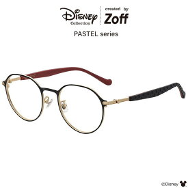 ≪4/25限定！エントリーで最大100％ポイントバック≫ボストン型 メガネ（ブラック）｜Disney Collection created by Zoff PASTEL series｜Mickey Minnie ミッキーマウス ミニーマウス ディズニー 眼鏡 検眼調整 伊達メガネ レンズ交換 鼻パッド ズレ防止 レディース zoff_dtk