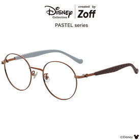 ≪4/25限定！エントリーで最大100％ポイントバック≫ボストン型 メガネ（ブラウン）｜Disney Collection created by Zoff PASTEL series｜Mickey Minnie ミッキーマウス ミニーマウス ディズニー 眼鏡 検眼調整 伊達メガネ レンズ交換 鼻パッド ズレ防止 レディース zoff_dtk