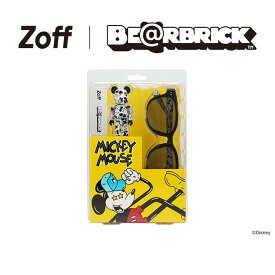 ≪楽天スーパーセール限定！エントリーで最大100％ポイントバック≫|【数量限定】Zoff BE@RBRICK ウェリントン型 サングラス (オリジナルフィギュアセット) [ミッキーマウスモデル（ブラック）] UVカット 紫外線対策 ユニセックス ベアブリック Disney ディズニー【ZA251|