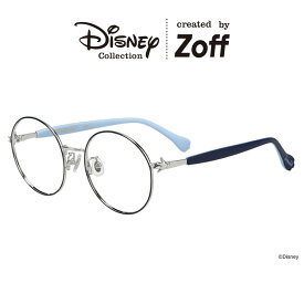 ≪本日限定！エントリーで最大100％ポイントバック≫|Zoff Mickey & Friends Hands ボストン型 メガネ (ブルー(ネイビー)) （ドナルドダック モデル） ディズニー ラバーテンプル ズレ落ち防止 眼鏡 伊達めがね 度付きレンズ交換 度あり 度なし ユニセックス おしゃれ【Z|