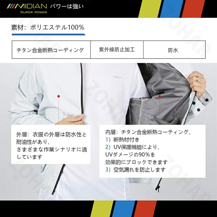 楽天市場】【楽天1位】MIDIAN 空調ウェア 空調ベスト ペルチェ冷却服 