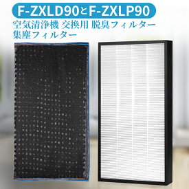 パナソニック F-ZXLP90 F-ZXLD90 フィルター 集じんフィルター f-zxlp90 脱臭フィルター f-zxld90 加湿空気清浄機用 集塵・脱臭フィルターセット 「互換品/2枚セット」