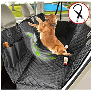 ペットドライブシート 犬 車 ドライブシート ペットシートカバー 犬 車 カーシート 超強防水 汚れ防止 丸洗い可 清潔簡単 飛び出し防止汎用版 全車種 後部座席 可視メッシュ窓 安全ベルト付