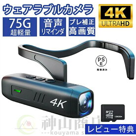 ヘッドマウントカメラ ウェアラブル WiFi ビデオカメラ ビデオカメラ ウェブカメラ 120° 広角レンズ 手ぶれ防止 内蔵バッテリー Vlog ビデオ録画用の APP コントロール 電源不要 工事不要 配線不要　防犯カメラ 小型カメラ 4K 30FPS
