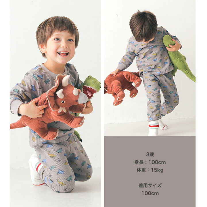 楽天市場】キッズ Tシャツ 長袖 子供服 ワッフル ロンT 恐竜 のりもの  