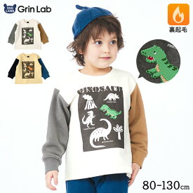 【59%OFF】 キッズ トレーナー 裏起毛 男の子 恐竜 子供服 長袖 トップス ( 80-130cm )【 GrinLab グリンラボ 】ボーイズ ダイナソー 冬服 スウェット ベビー服 80 90 95 100 110 120 130