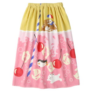 ラップタオル 70cm キッズ 女の子 綿100% ネームタグ付 日焼け対策 巻きタオル 水着用品 プールタオル スイカ アニマル 動物 おもちゃ イチゴ メロン クリームソーダ フルーツ 子供 着替え お