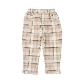 【~21%OFF】 ガールズ ロングパンツ チェック 総柄 ミニ裏毛 ガールズ 女の子 キッズ ベビー【 UZULAND ウズランド 】 ガーリー カジュアル 10分丈 スウェットパンツ 伸縮 ポケット付 くすみ ハート ピンク アイボリー 秋物 80cm 90cm 95cm 100cm 110cm 120cm 130cm